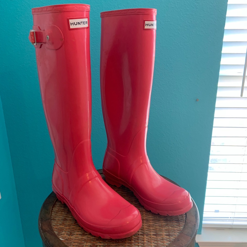 Pink Hunter Rain Boots size 8
